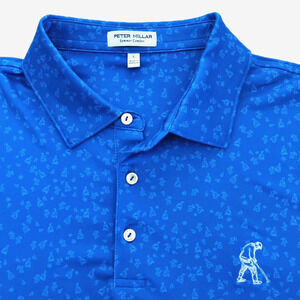 Peter Millar Summer Comfort Mens Golf Polo Shirt Size L Blue AOP Tequila Drinks